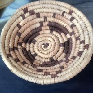 Handwoven Natural and Brown Basket